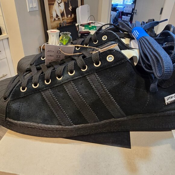 Adidas Men's Song for the Mute x Superstar 82 Mens Size 10.5 Black |JP7676| NEW - Picture 1 of 9